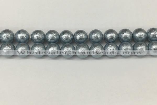 CSB2284 15.5 inches 12mm round wrinkled shell pearl beads wholesale