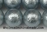 CSB2286 15.5 inches 16mm round wrinkled shell pearl beads wholesale