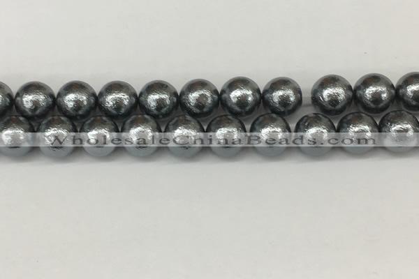 CSB2295 15.5 inches 14mm round wrinkled shell pearl beads wholesale