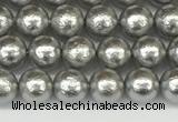 CSB2300 15.5 inches 4mm round wrinkled shell pearl beads wholesale