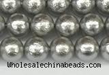 CSB2301 15.5 inches 6mm round wrinkled shell pearl beads wholesale