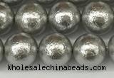 CSB2302 15.5 inches 8mm round wrinkled shell pearl beads wholesale