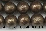 CSB2312 15.5 inches 8mm round wrinkled shell pearl beads wholesale