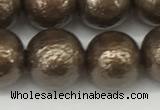 CSB2314 15.5 inches 12mm round wrinkled shell pearl beads wholesale