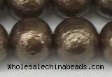 CSB2315 15.5 inches 14mm round wrinkled shell pearl beads wholesale