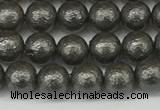 CSB2320 15.5 inches 4mm round wrinkled shell pearl beads wholesale