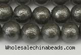 CSB2321 15.5 inches 6mm round wrinkled shell pearl beads wholesale