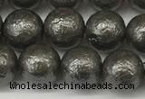 CSB2322 15.5 inches 8mm round wrinkled shell pearl beads wholesale