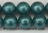 CSB2333 15.5 inches 10mm round wrinkled shell pearl beads wholesale