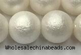 CSB2365 15.5 inches 14mm round matte wrinkled shell pearl beads