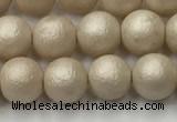 CSB2371 15.5 inches 6mm round matte wrinkled shell pearl beads