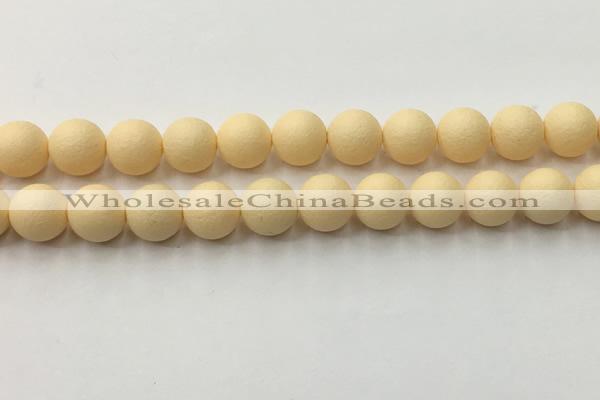 CSB2384 15.5 inches 12mm round matte wrinkled shell pearl beads