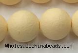 CSB2386 15.5 inches 16mm round matte wrinkled shell pearl beads