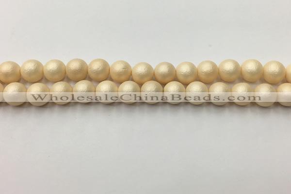 CSB2392 15.5 inches 8mm round matte wrinkled shell pearl beads