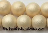 CSB2393 15.5 inches 10mm round matte wrinkled shell pearl beads