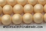 CSB2400 15.5 inches 4mm round matte wrinkled shell pearl beads