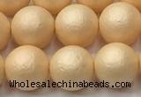 CSB2402 15.5 inches 8mm round matte wrinkled shell pearl beads