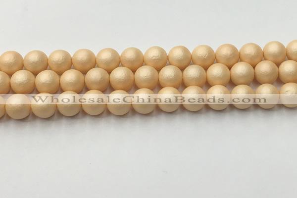 CSB2402 15.5 inches 8mm round matte wrinkled shell pearl beads