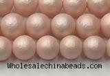 CSB2410 15.5 inches 4mm round matte wrinkled shell pearl beads