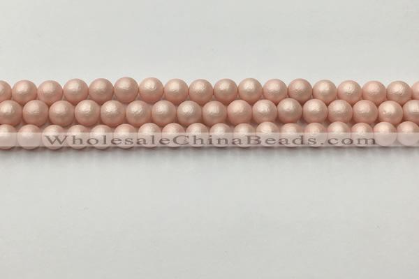 CSB2410 15.5 inches 4mm round matte wrinkled shell pearl beads