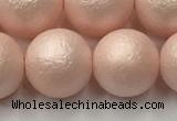 CSB2415 15.5 inches 14mm round matte wrinkled shell pearl beads