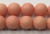 CSB2422 15.5 inches 8mm round matte wrinkled shell pearl beads