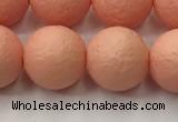 CSB2424 15.5 inches 12mm round matte wrinkled shell pearl beads