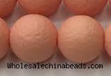 CSB2426 15.5 inches 16mm round matte wrinkled shell pearl beads