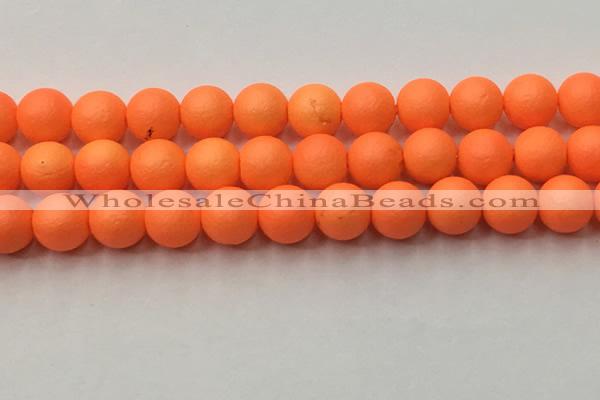 CSB2434 15.5 inches 12mm round matte wrinkled shell pearl beads