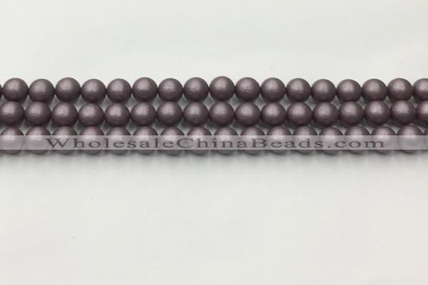 CSB2440 15.5 inches 4mm round matte wrinkled shell pearl beads