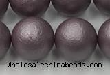 CSB2446 15.5 inches 16mm round matte wrinkled shell pearl beads