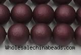 CSB2451 15.5 inches 6mm round matte wrinkled shell pearl beads