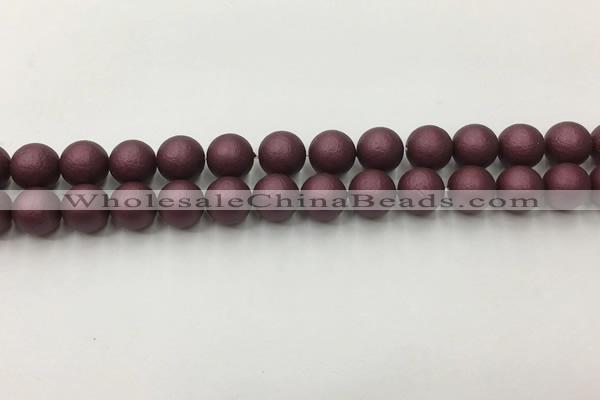 CSB2452 15.5 inches 8mm round matte wrinkled shell pearl beads