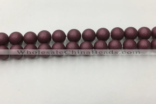 CSB2454 15.5 inches 12mm round matte wrinkled shell pearl beads