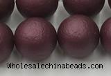 CSB2456 15.5 inches 16mm round matte wrinkled shell pearl beads