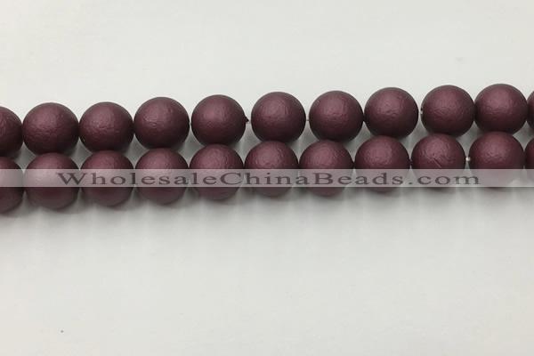 CSB2456 15.5 inches 16mm round matte wrinkled shell pearl beads