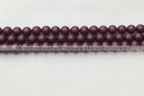 CSB2461 15.5 inches 6mm round matte wrinkled shell pearl beads