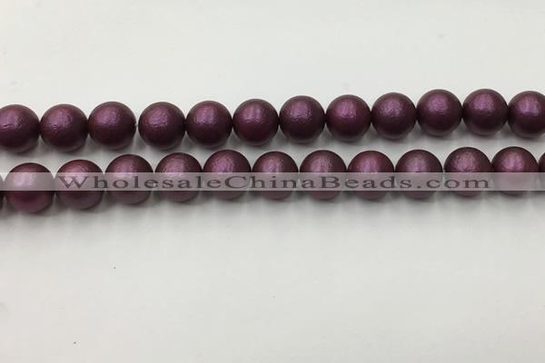 CSB2462 15.5 inches 8mm round matte wrinkled shell pearl beads