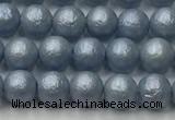 CSB2470 15.5 inches 4mm round matte wrinkled shell pearl beads