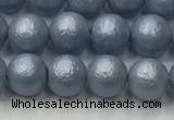 CSB2471 15.5 inches 6mm round matte wrinkled shell pearl beads