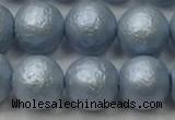 CSB2473 15.5 inches 10mm round matte wrinkled shell pearl beads