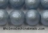 CSB2474 15.5 inches 12mm round matte wrinkled shell pearl beads