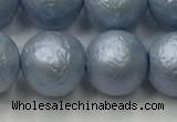 CSB2475 15.5 inches 14mm round matte wrinkled shell pearl beads