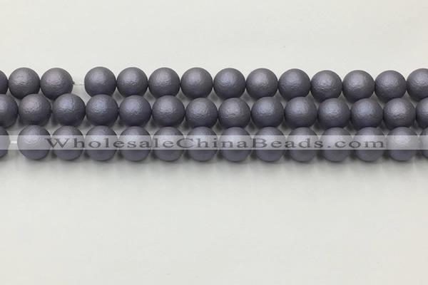 CSB2482 15.5 inches 8mm round matte wrinkled shell pearl beads