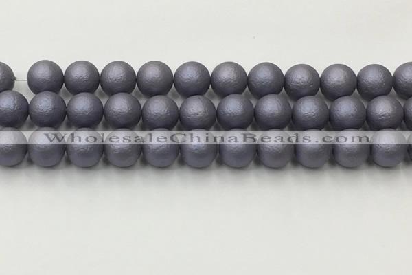 CSB2484 15.5 inches 12mm round matte wrinkled shell pearl beads