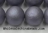 CSB2486 15.5 inches 16mm round matte wrinkled shell pearl beads