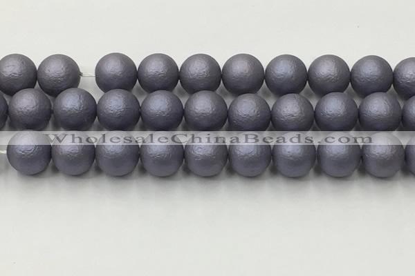 CSB2486 15.5 inches 16mm round matte wrinkled shell pearl beads