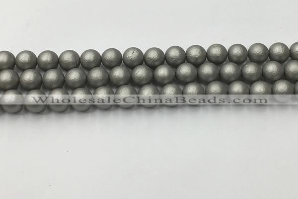 CSB2492 15.5 inches 8mm round matte wrinkled shell pearl beads