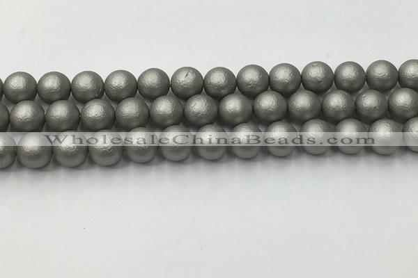 CSB2493 15.5 inches 10mm round matte wrinkled shell pearl beads