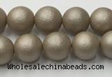 CSB2501 15.5 inches 6mm round matte wrinkled shell pearl beads